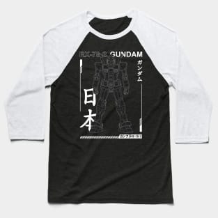 RX 78 2 Gundam Streetwear black white street Baseball T-Shirt